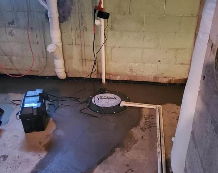 All Star Basements fixing water in the basement before renovations in Rochester, MN