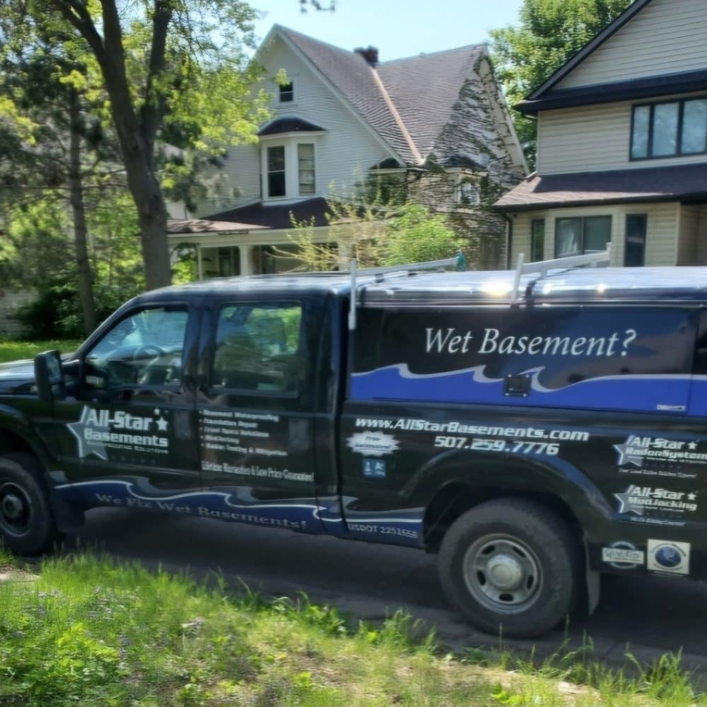 All-Star Drain System with White Wall System and a TwoStar Sump System Installed in Austin, MN