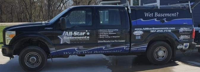 100ft of All-Star Drain System and a TwoStar Sump System installed in Rochester MN
